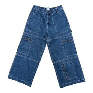 Forever 21 Blue Flare Wide Leg Jeans